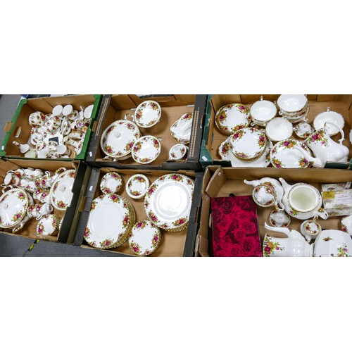 933 - A large collection of Royal Albert Old Country Roses patterned items including - tea pots, coffee po... 