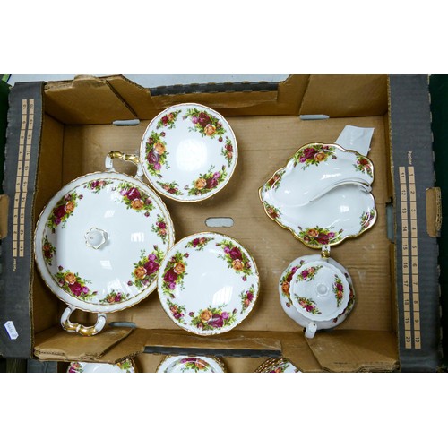 933 - A large collection of Royal Albert Old Country Roses patterned items including - tea pots, coffee po... 