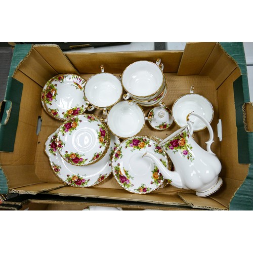 933 - A large collection of Royal Albert Old Country Roses patterned items including - tea pots, coffee po... 