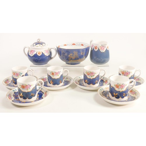 1052 - Hand decorated coffee set by Doris Parton who was a tutor of Art at Burslem Collage of Art in the 19... 