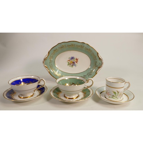 1054 - A collection of Paragon hand decorated cups saucers & similar coffee cans & saucers. (24 pieces).