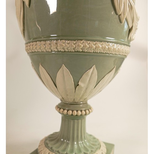 1057 - Wedgwood water ewer 'Sacred to Neptune ewer' in a celadon & white glaze, 19th Century, impressed WED... 