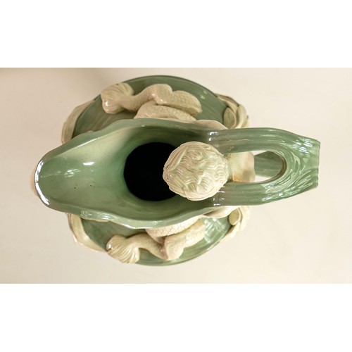 1057 - Wedgwood water ewer 'Sacred to Neptune ewer' in a celadon & white glaze, 19th Century, impressed WED... 