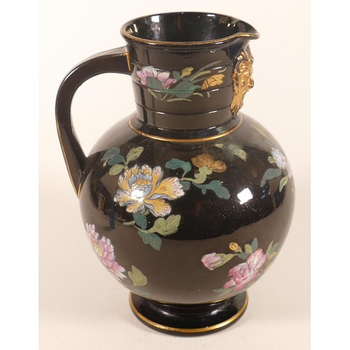 1121 - 19th century Wedgwood Doric Capri jug in the Chinese Flowers design, height 20cm.