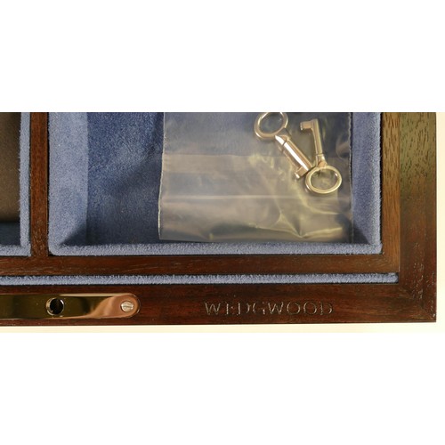 1126 - Wedgwood & exotic hardwood jewellery box set with oval Jasper ware Icarus plaque, limited edition of... 