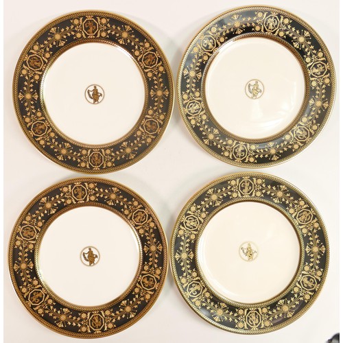 1128 - Four Wedgwood Astbury dinner plates. Diameter 27cm.