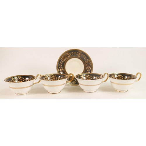 1135 - Four Wedgwood Astbury tea cups with one matching saucer.