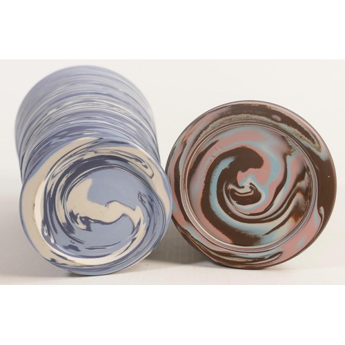 1154 - Wedgwood Swirl design trial vases, tallest 14cm. (2)