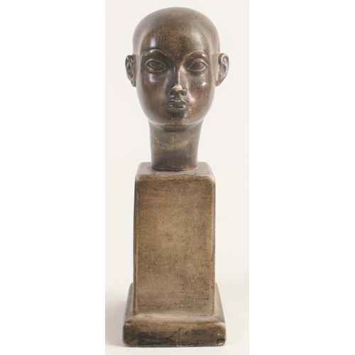 1159 - A Wedgwood Norman Wilson bust of the Egyptian Queen Nefertiti, in a rare brown/grey matt glaze. None... 