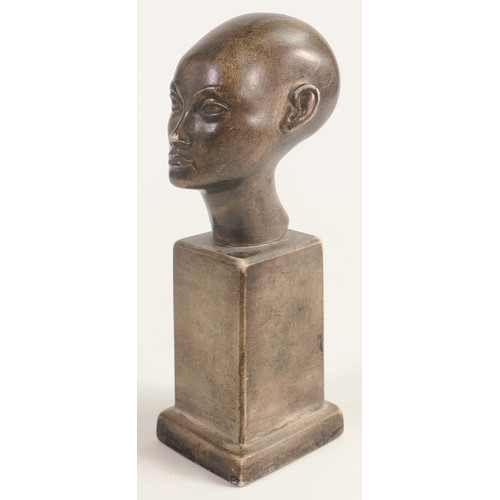 1159 - A Wedgwood Norman Wilson bust of the Egyptian Queen Nefertiti, in a rare brown/grey matt glaze. None... 