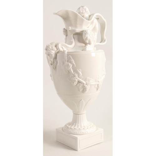 1166 - Wedgwood white glazed Flaxman Sacred to Neptune ewer, 20th century trial piece, height 40cm.