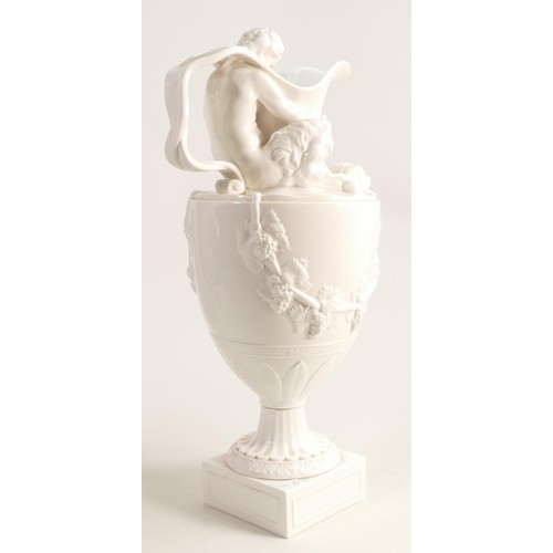 1166 - Wedgwood white glazed Flaxman Sacred to Neptune ewer, 20th century trial piece, height 40cm.