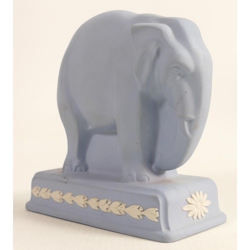 1169 - Wedgwood trial Jasper ware Elephant Figure, height 13cm, small scratch above eye.