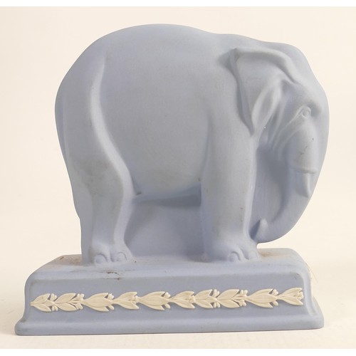 1169 - Wedgwood trial Jasper ware Elephant Figure, height 13cm, small scratch above eye.