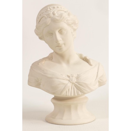 1170 - Wedgwood Parian bust of classical lady, height 19cm, hairline to neck.