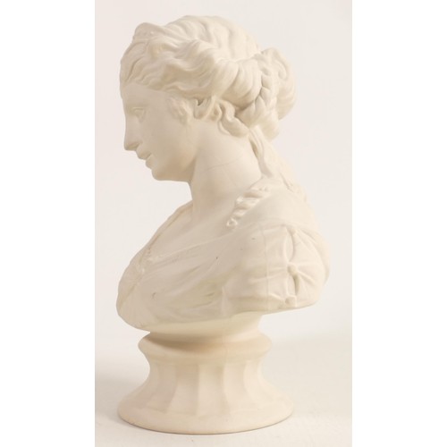 1170 - Wedgwood Parian bust of classical lady, height 19cm, hairline to neck.