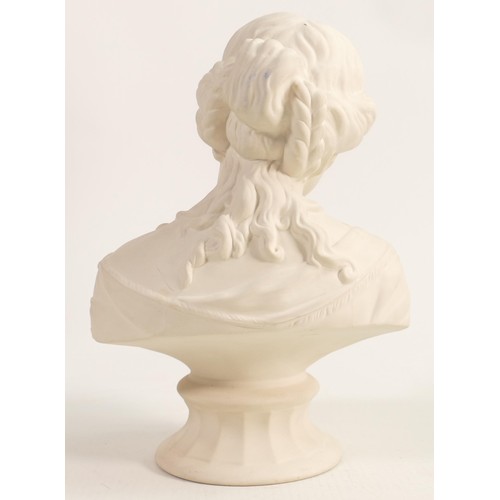 1170 - Wedgwood Parian bust of classical lady, height 19cm, hairline to neck.