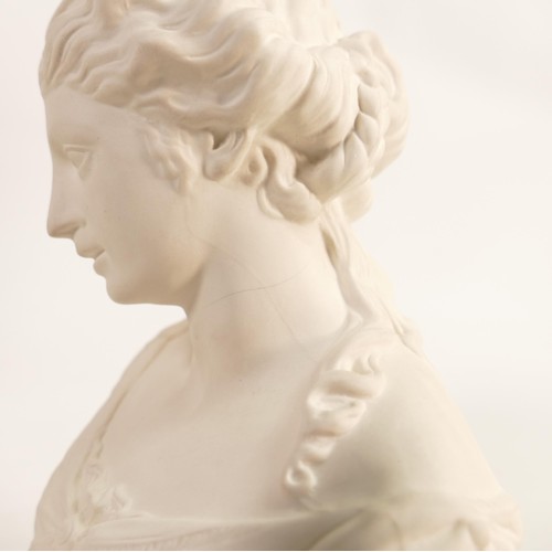 1170 - Wedgwood Parian bust of classical lady, height 19cm, hairline to neck.