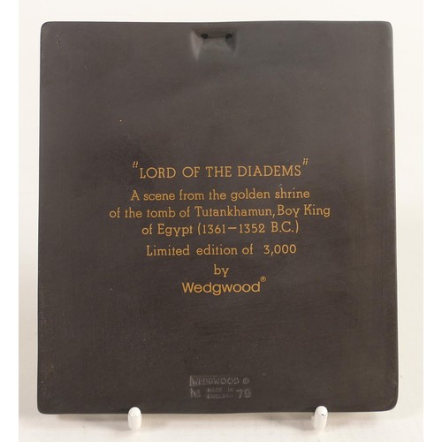 1172 - Boxed Egyptian collection gold & black basalt  Lord of the Diadems limited edition plaque, 11cm x 10... 