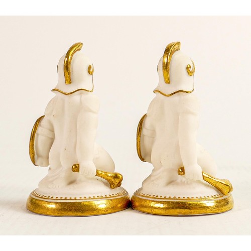 1547 - John Bell for Minton, two white and gilded Parian pawn chess pieces, circa 1851, height 7cm. (2)