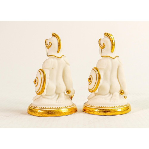 1547 - John Bell for Minton, two white and gilded Parian pawn chess pieces, circa 1851, height 7cm. (2)