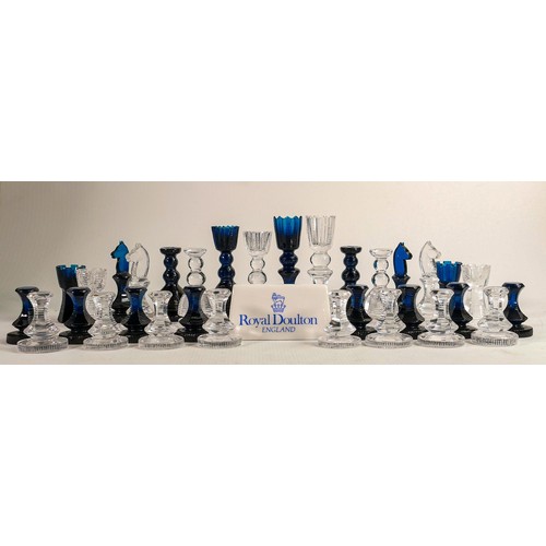 1552 - Royal Doulton cut lead crystal chess set, 32 pieces height of king 12cm.