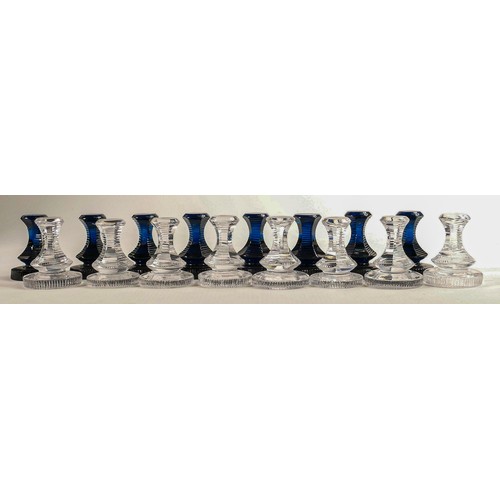 1552 - Royal Doulton cut lead crystal chess set, 32 pieces height of king 12cm.