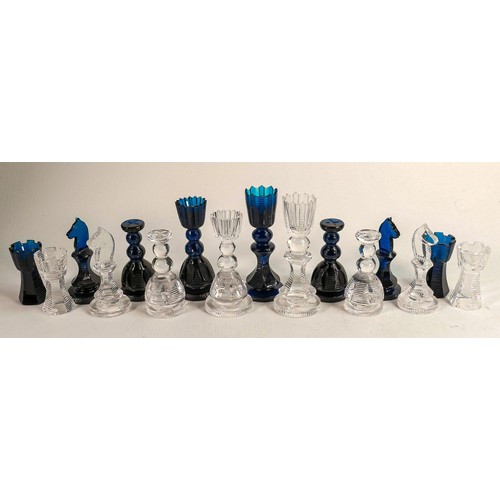 1552 - Royal Doulton cut lead crystal chess set, 32 pieces height of king 12cm.