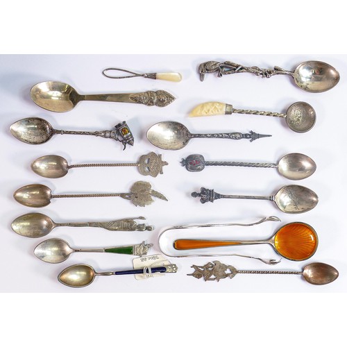 1792 - A collection of silver and white metal collectable vintage spoons. (16)