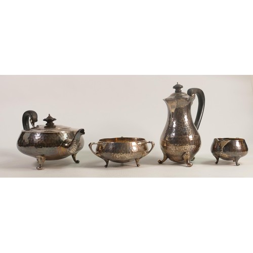 1793 - Four piece silver tea set, gross weight 1217g.  Maker C.E. London 1917.