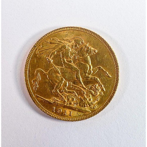 Gold Full sovereign dated 1911.