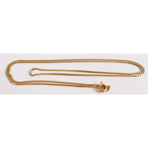 1926 - An 18ct gold, double height flat 'S' link chain measuring 60cm long, weight 9.3g. Good, lightly use ... 