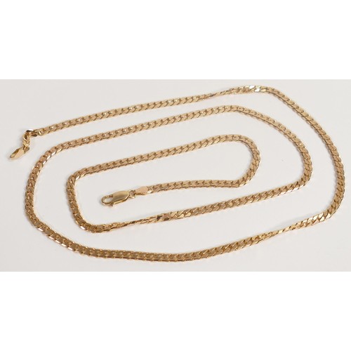 1957 - 9ct gold 32 inch long necklace, 22.6g.