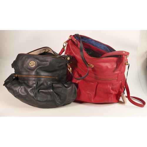 395 - R12K red leather shoulder bag BNWT and a matching used (good condition) black leather shoulder bag. ... 