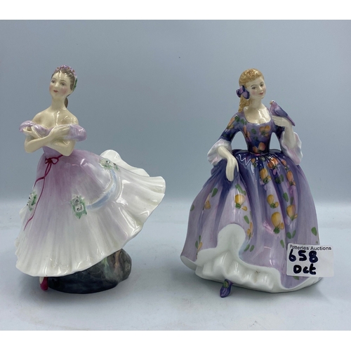 658 - 2 Royal Doulton Figures 'The Ballerina HN2116' & 'Nicola HN2839'