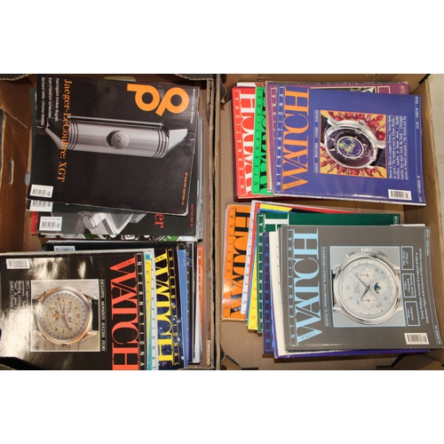 65 - A large collection of International wrist watch magazines together with Q P magazines ( 2 trays)