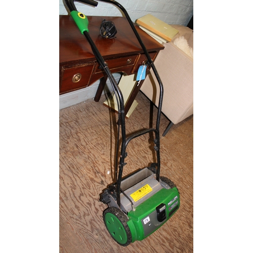 578 - Gtech CM01 cordless cylinder lawn mower, used with charger.