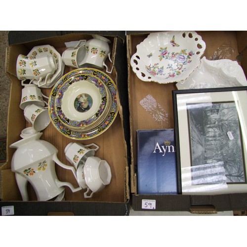 59 - A mixed collection of items to include NHP my lady bowl set, Aynsley dishes , framed print etc ( 2 t... 