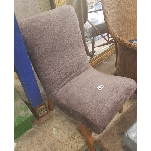 665 - Small upholstered slipper chair.