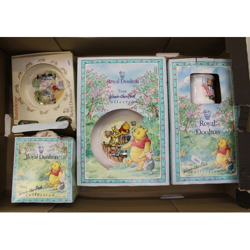 140 - Royal Doulton Winnie the Pooh boxed mug and plate, bowl and mug, cup & saucer together with bunnykin... 