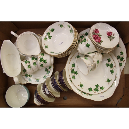 146 - A mixed collection of tea and dinner ware to include Colclough cereal bowls, tea cups, milk jug, sug... 