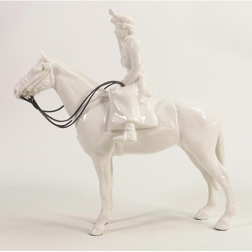 221 - John Beswick Connoisseur Collection gloss white Queen Elizabeth II on Horseback, limited edition wit... 