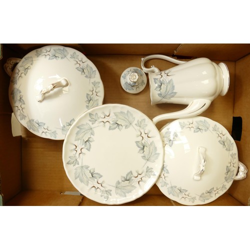 916 - A large collection of Royal Albert Silver Maple dinner, coffee and tea ware, comprising various plat... 