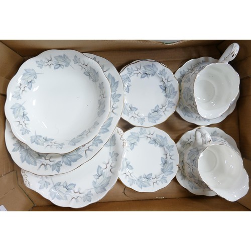 916 - A large collection of Royal Albert Silver Maple dinner, coffee and tea ware, comprising various plat... 