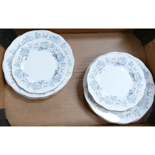 916 - A large collection of Royal Albert Silver Maple dinner, coffee and tea ware, comprising various plat... 