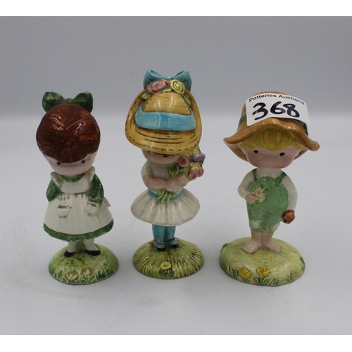 368 - Beswick set of Joan Walsh Anglund children comprising 2 girls and boy. (3)