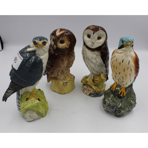 485 - Royal Doulton White & Mackay whisky decanters, Barn Owl, Tawny Owl, Kestrel and Merlin (4).