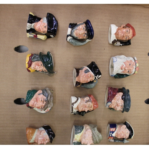 498 - A collection of Royal Doulton miniature character jugs (12).