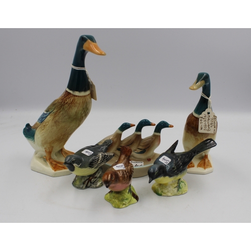 504 - A collection of Beswick bird figures to include Mallard 756/1, Mallard 756/2 and a Beswick ashtray, ... 