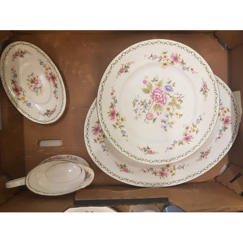 523 - Paragon Tay' San dinnerware items to include oval platter, 6 dinner plates, gravy boat and saucer.